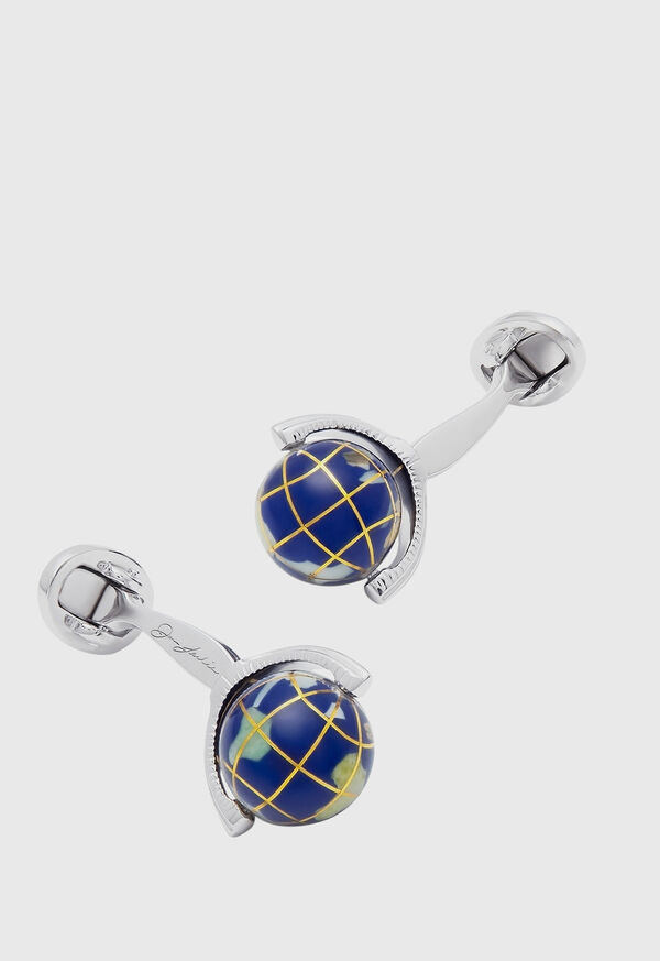 Paul Stuart Blue Lapis Spinning Globe Cuff Links, image 1