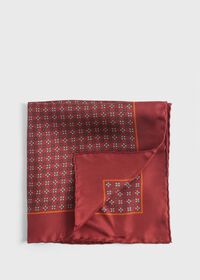 Paul Stuart Silk Floral Medallion Pocket Square, thumbnail 1