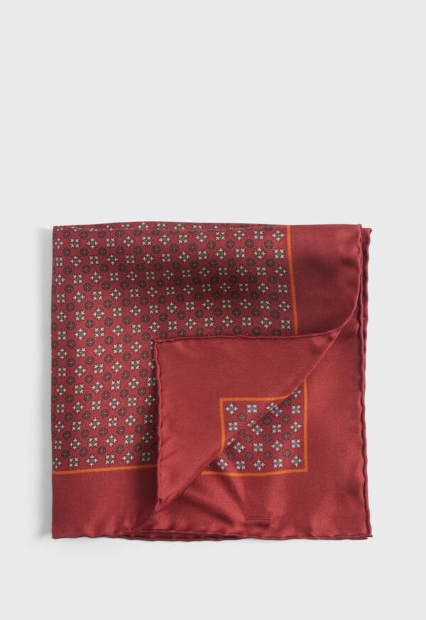Paul Stuart Silk Floral Medallion Pocket Square, image 1