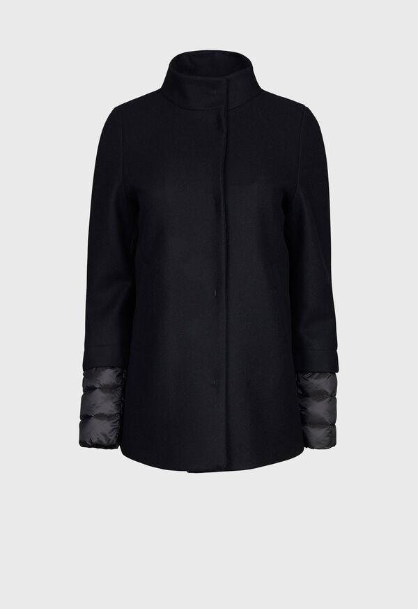 Paul Stuart Wool Twill Coat with Puff Sleeve Detail, image 1