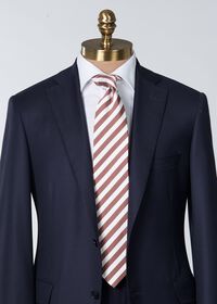Paul Stuart Woven Silk & Cotton Bar Stripe Tie, thumbnail 2