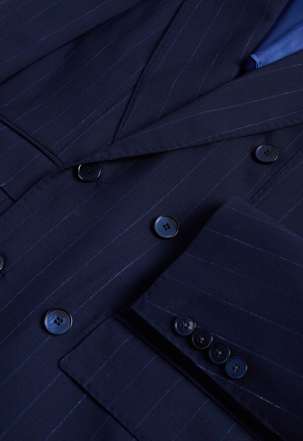 Paul Stuart All Year Wool Double Breasted Stripe Suit, image 5