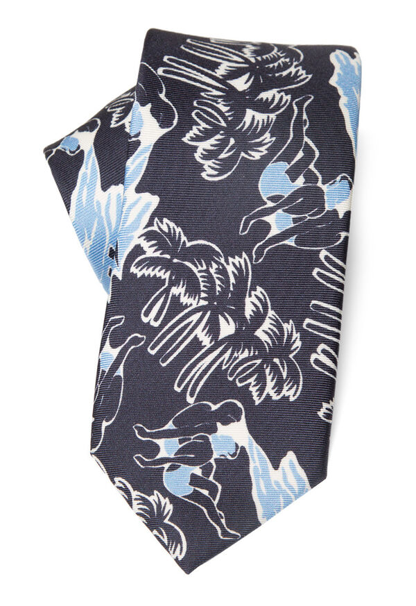 Paul Stuart Beach Scene Printed Silk Tie, image 1