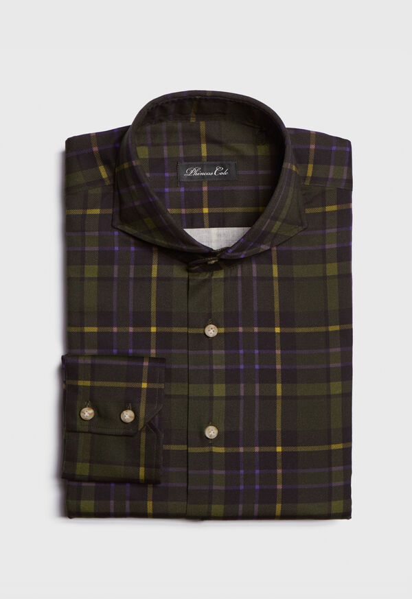 Paul Stuart Custom Tartan Plaid Flannel Shirt, image 1