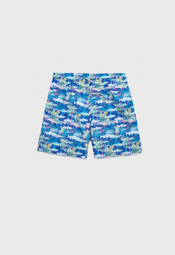 Paul Stuart Shark Print Swim Trunk, image 1