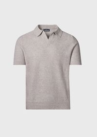 Paul Stuart Linen & Cotton Knit Open Collar Polo, thumbnail 1