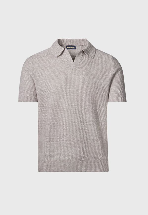 Paul Stuart Linen & Cotton Knit Open Collar Polo, image 1