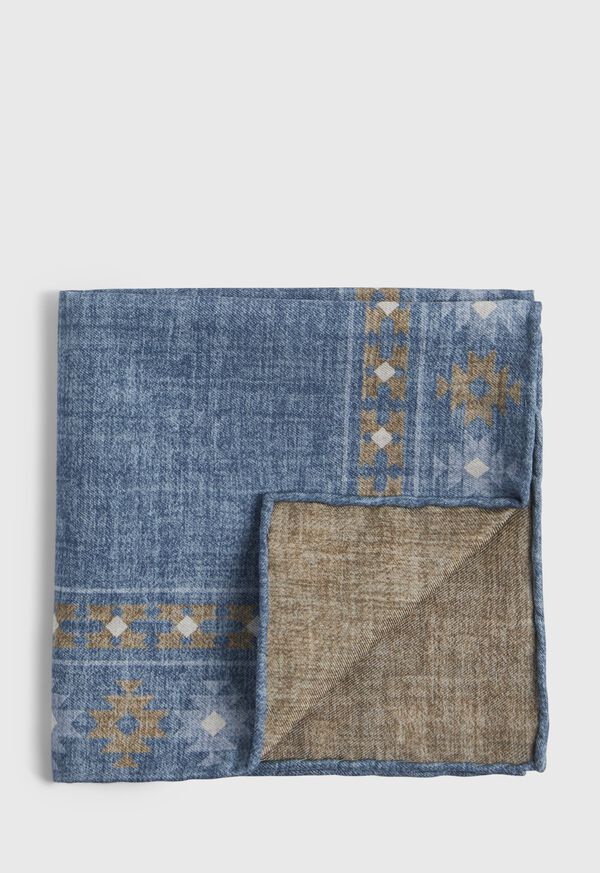 Paul Stuart Geometric Border Reversible Pocket Square, image 1