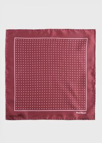 Paul Stuart Silk Twill Dot Print Pocket Square, thumbnail 2