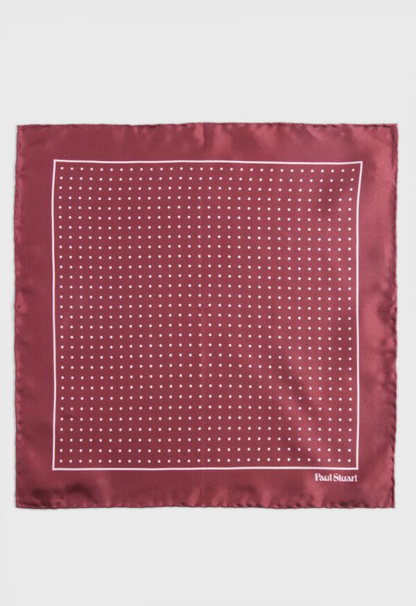 Paul Stuart Silk Twill Dot Print Pocket Square, image 2