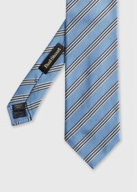 Paul Stuart Woven Silk & Cotton Stripe Tie, thumbnail 1