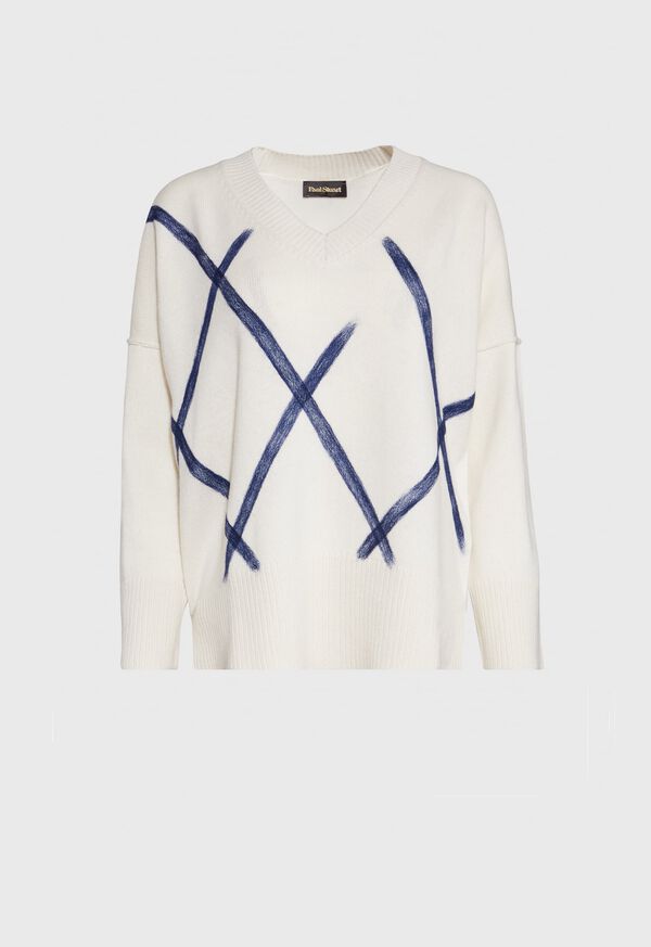 Paul Stuart Blue Brush Stroke Sweater, image 1