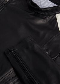 Paul Stuart Black Leather Motorcycle Jacket, thumbnail 3