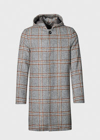 Paul Stuart Hooded Plaid Coat, thumbnail 1