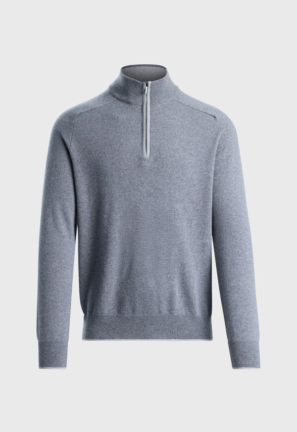 Paul Stuart Suede Trim Quarter Zip Pullover, image 1