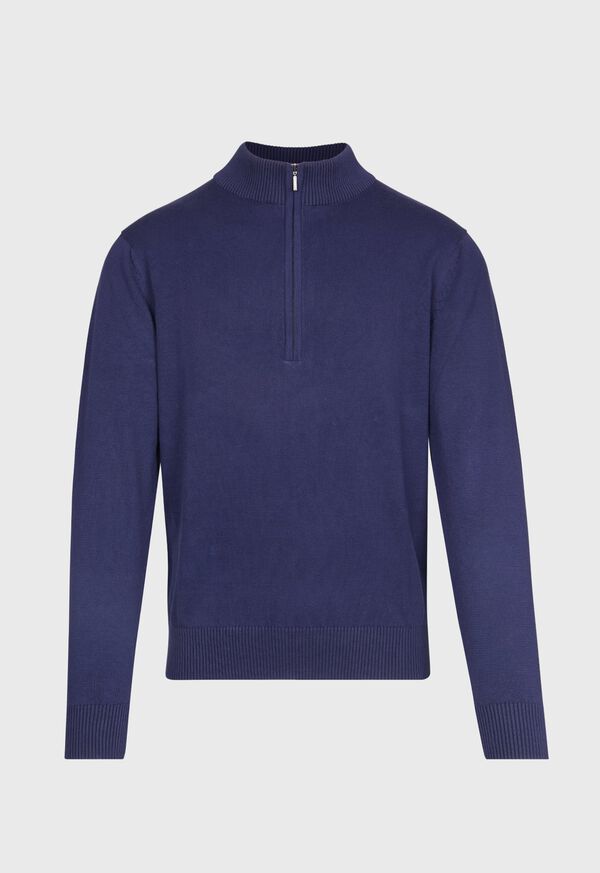 Paul Stuart Cotton Solid 1/4 Zip Sweater, image 1