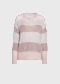Paul Stuart Striped Mohair Crewneck Sweater, thumbnail 1