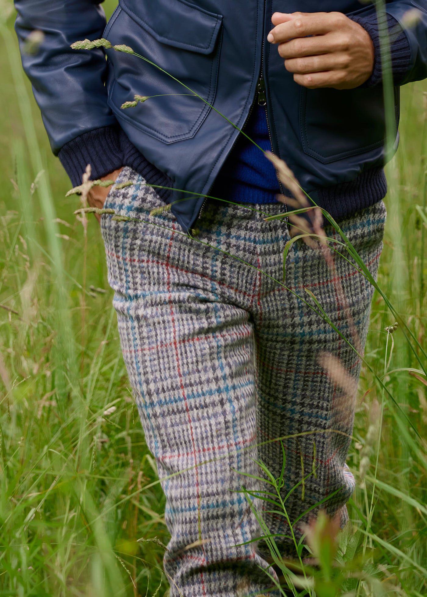 Shetland Wool Plaid Trouser