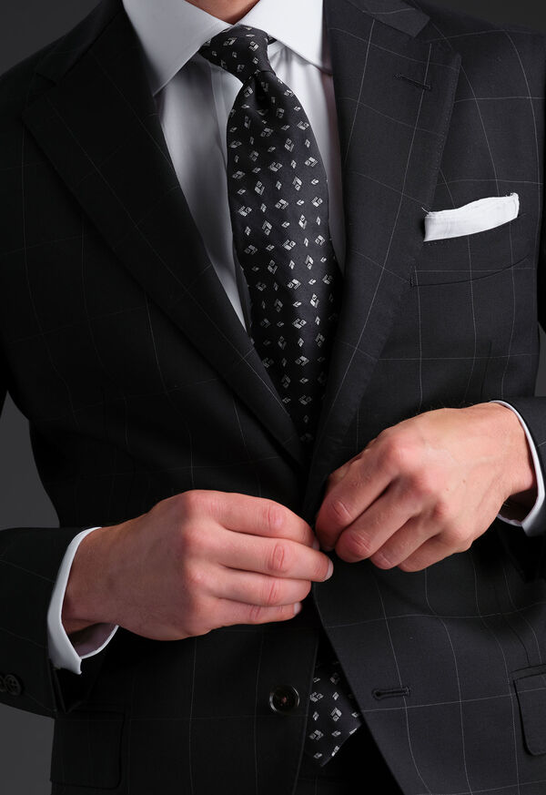 Paul Stuart Woven Silk Diamond Deco Tie, image 2