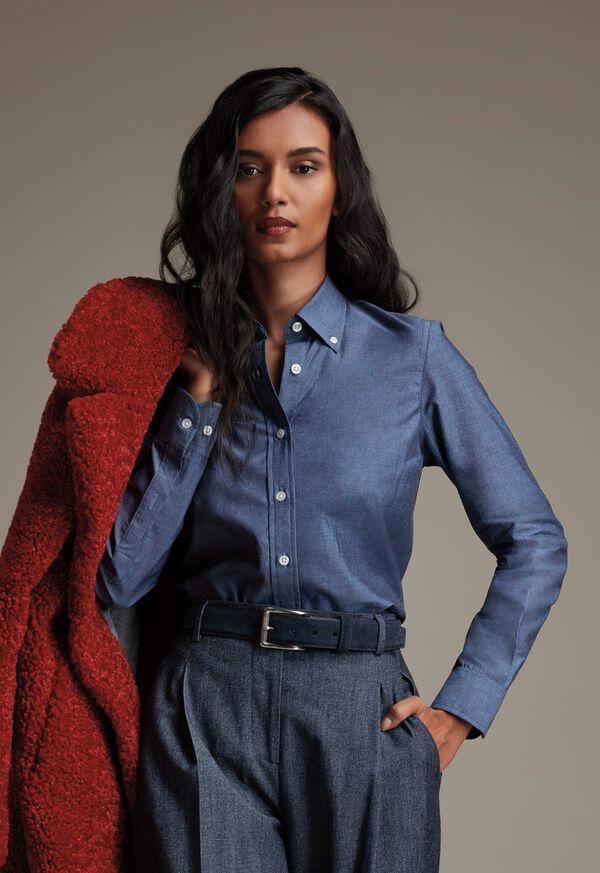 Paul Stuart Denim Button Through Blouse, image 3