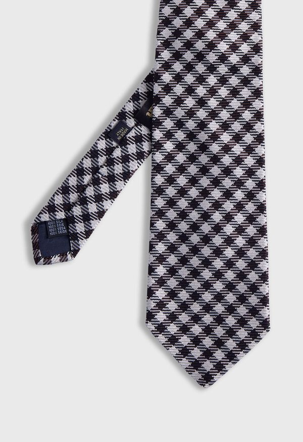Paul Stuart Woven Silk Small Check Tie, image 1