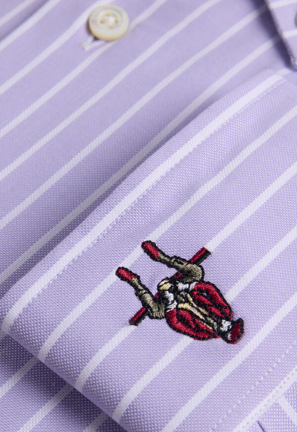 Paul Stuart Wide Striped Oxford Logo Sport Shirt, image 4