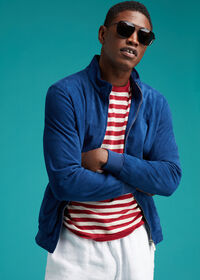 Paul Stuart Suede Bomber Jacket with Knit Trim, thumbnail 3