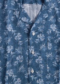 Paul Stuart Linen Leaf Print Camp Shirt, thumbnail 2