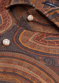 Paul Stuart Brown Paisley Print Sport Shirt, thumbnail 2
