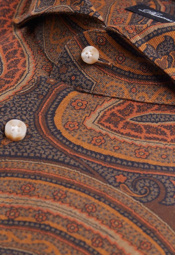 Paul Stuart Brown Paisley Print Sport Shirt, image 2