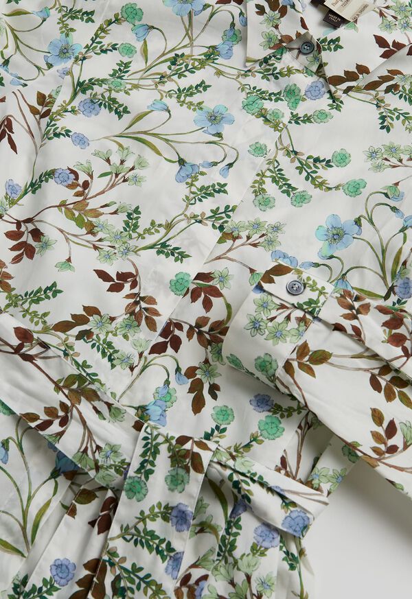 Paul Stuart Cotton Floral Belted Shirt Dress, image 2