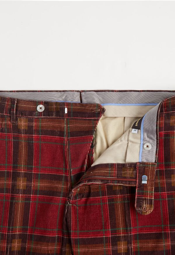 Paul Stuart Burgundy Plaid Corduroy Pants, image 2