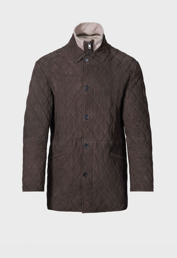 Paul Stuart Quilted Waterproof Suede Jacket, image 1