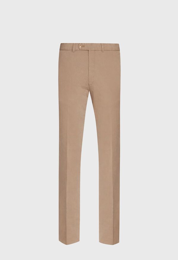 Paul Stuart Khaki Cotton Stretch Pant, image 1