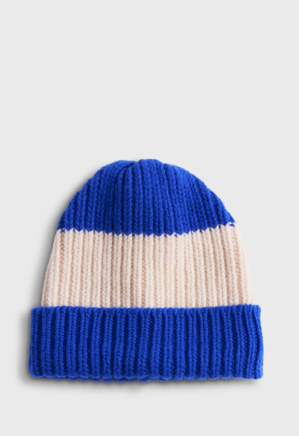 Paul Stuart Wool Two Color Striped Beanie, image 1