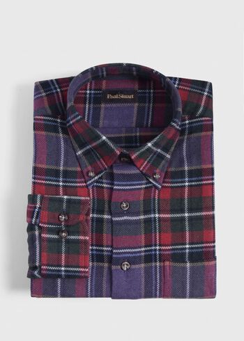Paul Stuart Flannel Plaid Sport Shirt