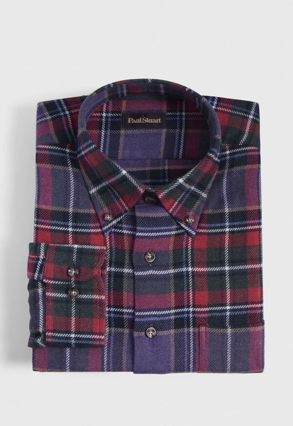 Paul Stuart Flannel Plaid Sport Shirt, image 1