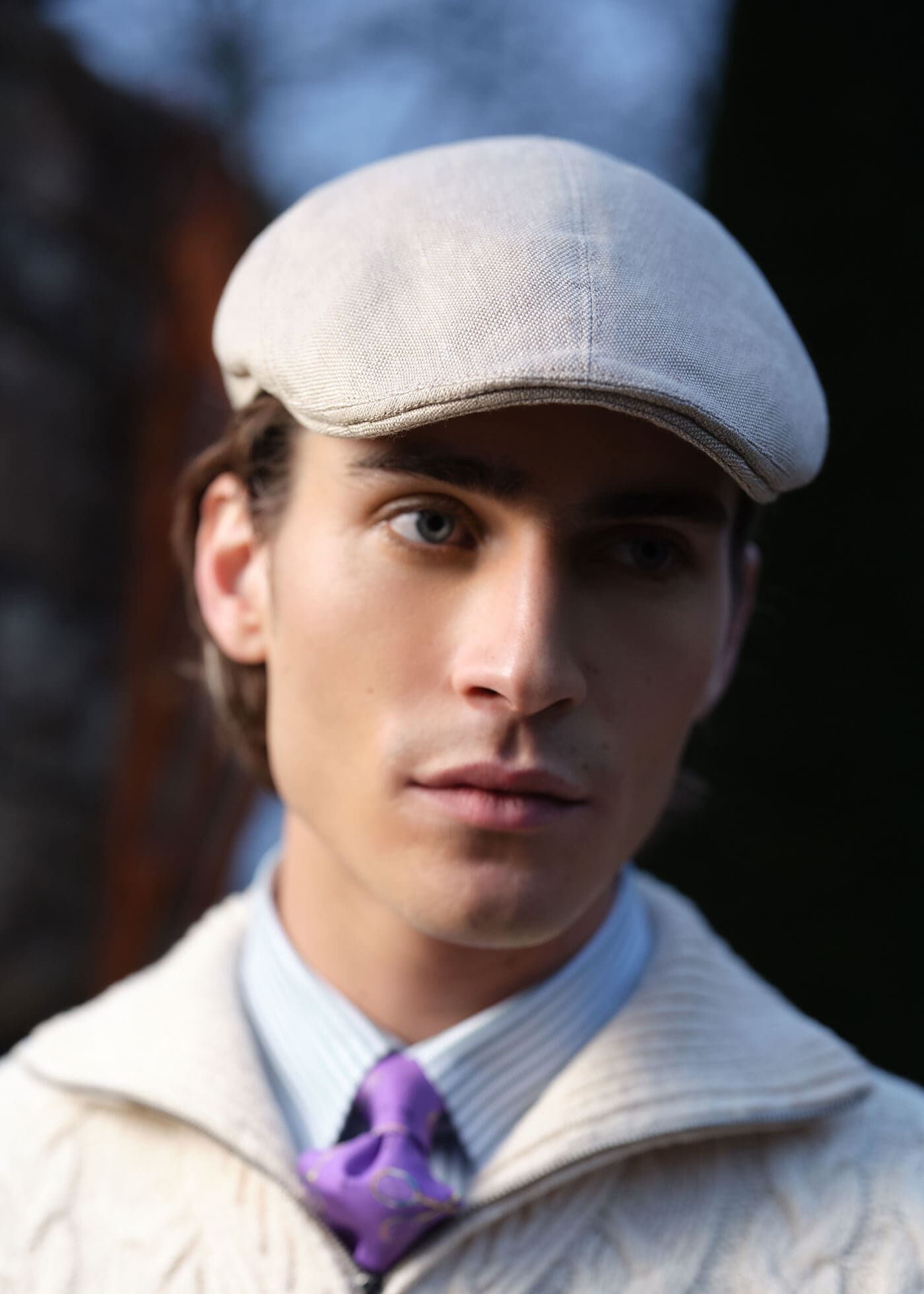 Linen Hopsack Ivy Cap