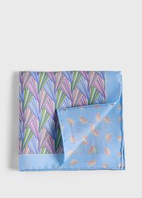 Paul Stuart Printed Silk Basketweave Pocket Square, thumbnail 1