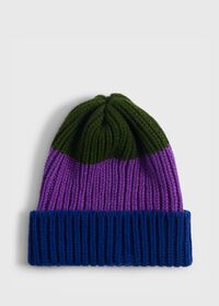 Paul Stuart Cashmere Tricolor Rib Beanie, thumbnail 1