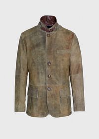 Paul Stuart Brown Raw Cut Edge Suede Jacket, thumbnail 1