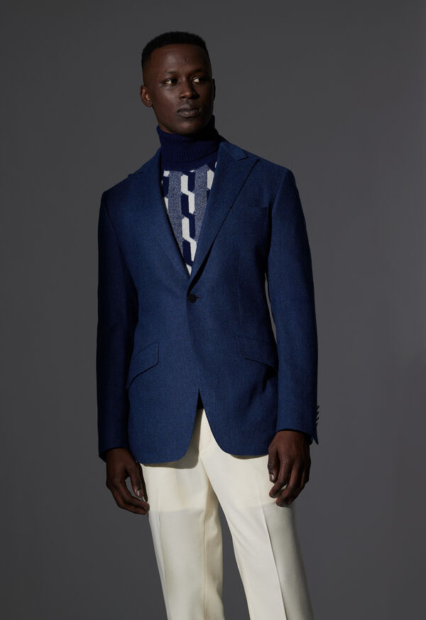 Paul Stuart Blue & Cream Cashmere Sweater Look, image 1