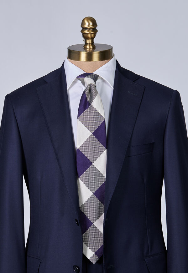 Paul Stuart Woven Silk Oversized Check Tie, image 2