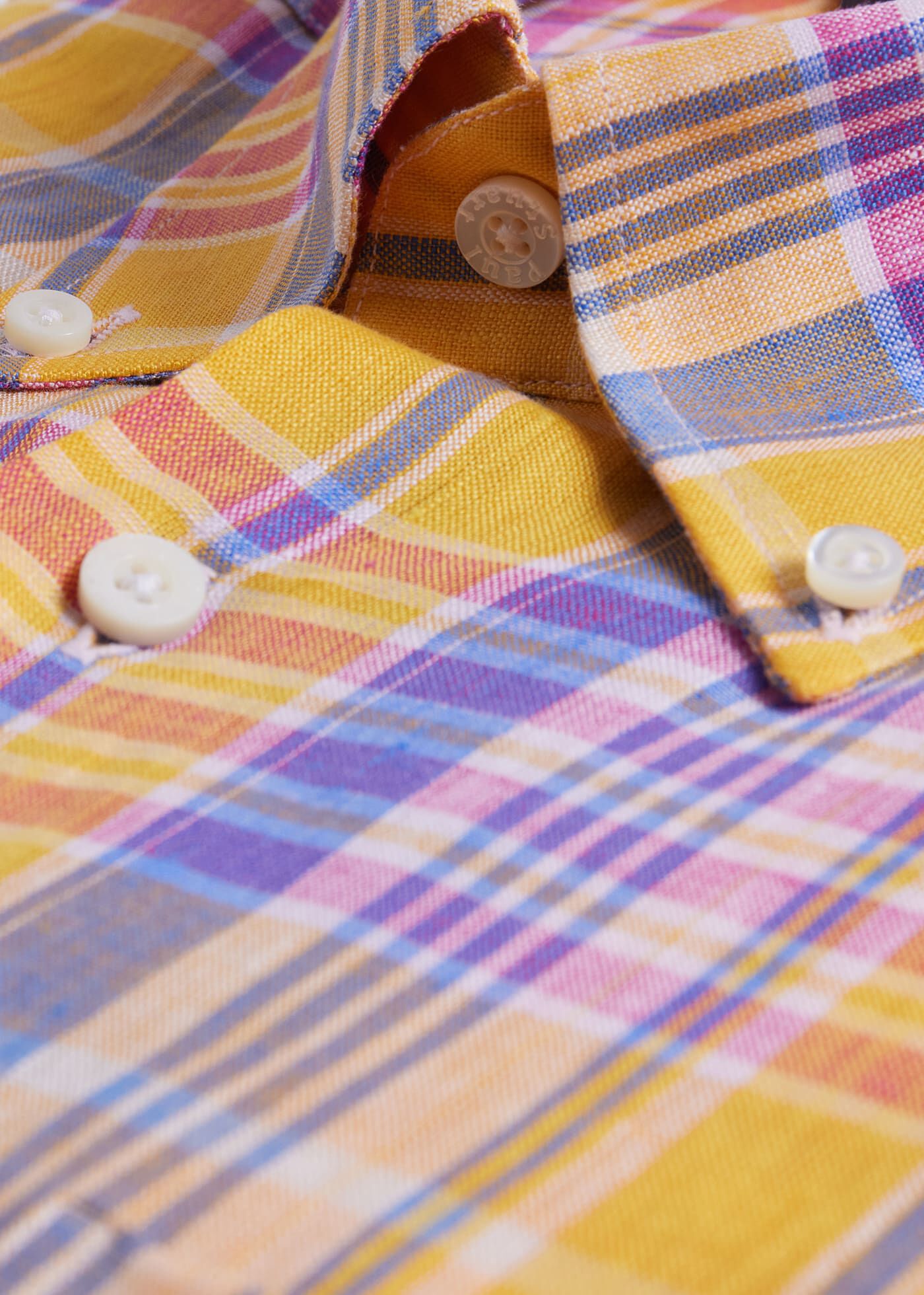 Purple and yellow plaid shirt cheap