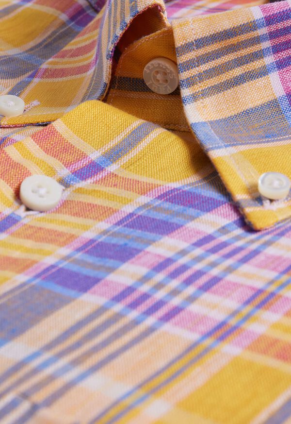 Paul Stuart Linen Plaid Sport Shirt, image 3