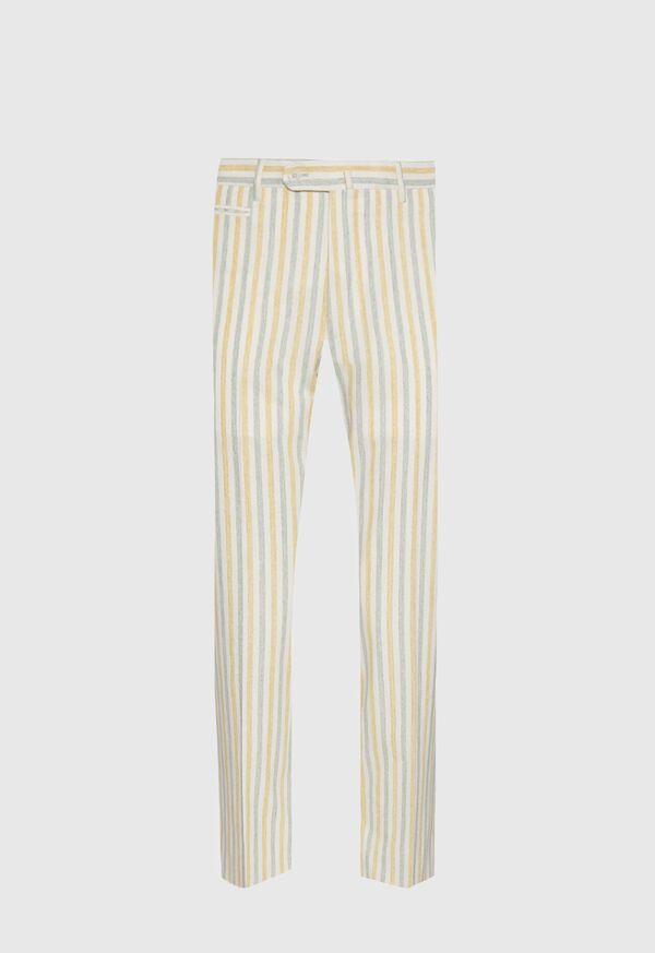 Paul Stuart Green & Yellow Stripe Cotton Pant, image 1
