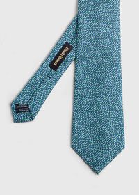 Paul Stuart Printed Silk Two Color Micro Oval Tie, thumbnail 1