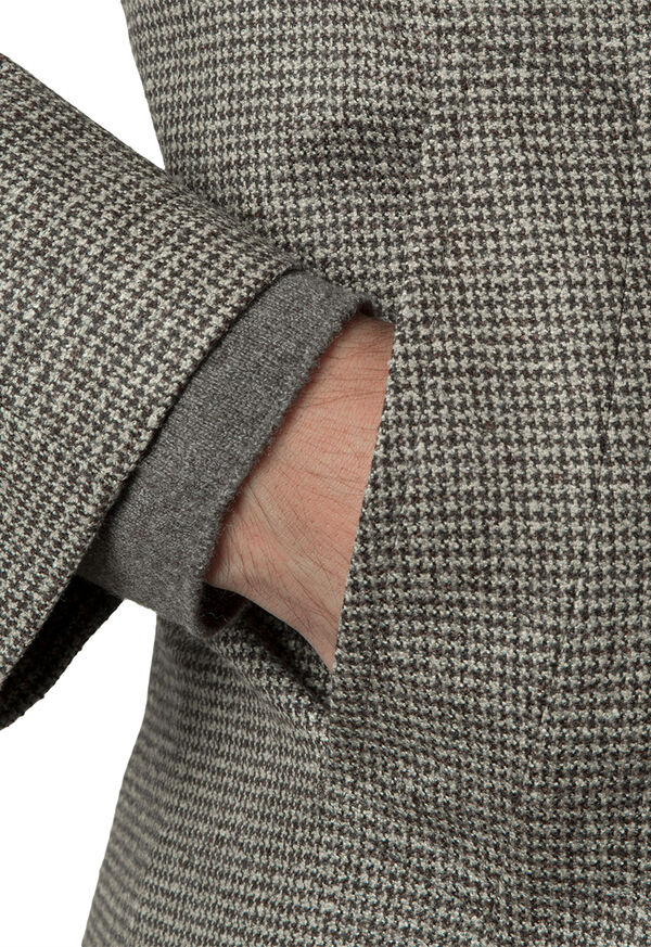 Paul Stuart Brown Houndstooth Raglan Overcoat, image 4
