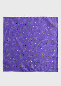 Paul Stuart Silk Twill Tennis Racket Print Pocket Square, thumbnail 2