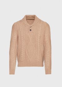 Paul Stuart Cashmere Cable Knit Shawl Collar Pullover, thumbnail 1